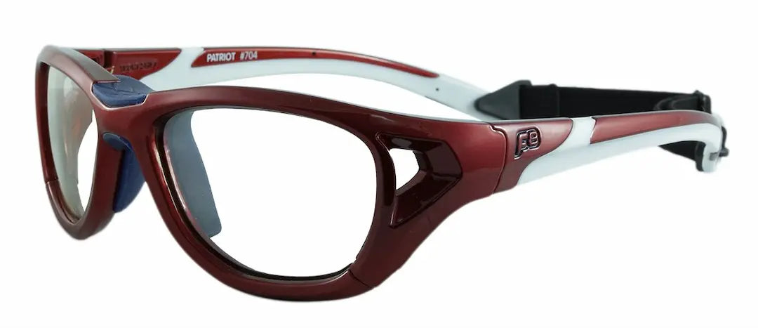 Rec Specs Sport Shift Plastic Full Frame Unisex Sports Eyewear, 704 Shiny Crimson/White (Clear with Silver Flash Mirror)