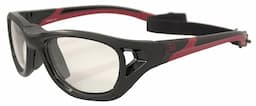Black-Red frame Clear Silver Mirror lenses  (ages 7-12)