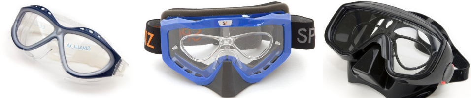 Aquaviz goggles and masks for sports and water activities