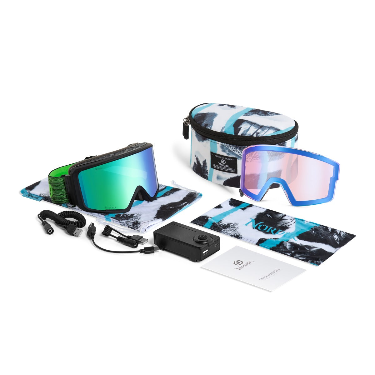 NOrdik heated ski goggle whats in the box