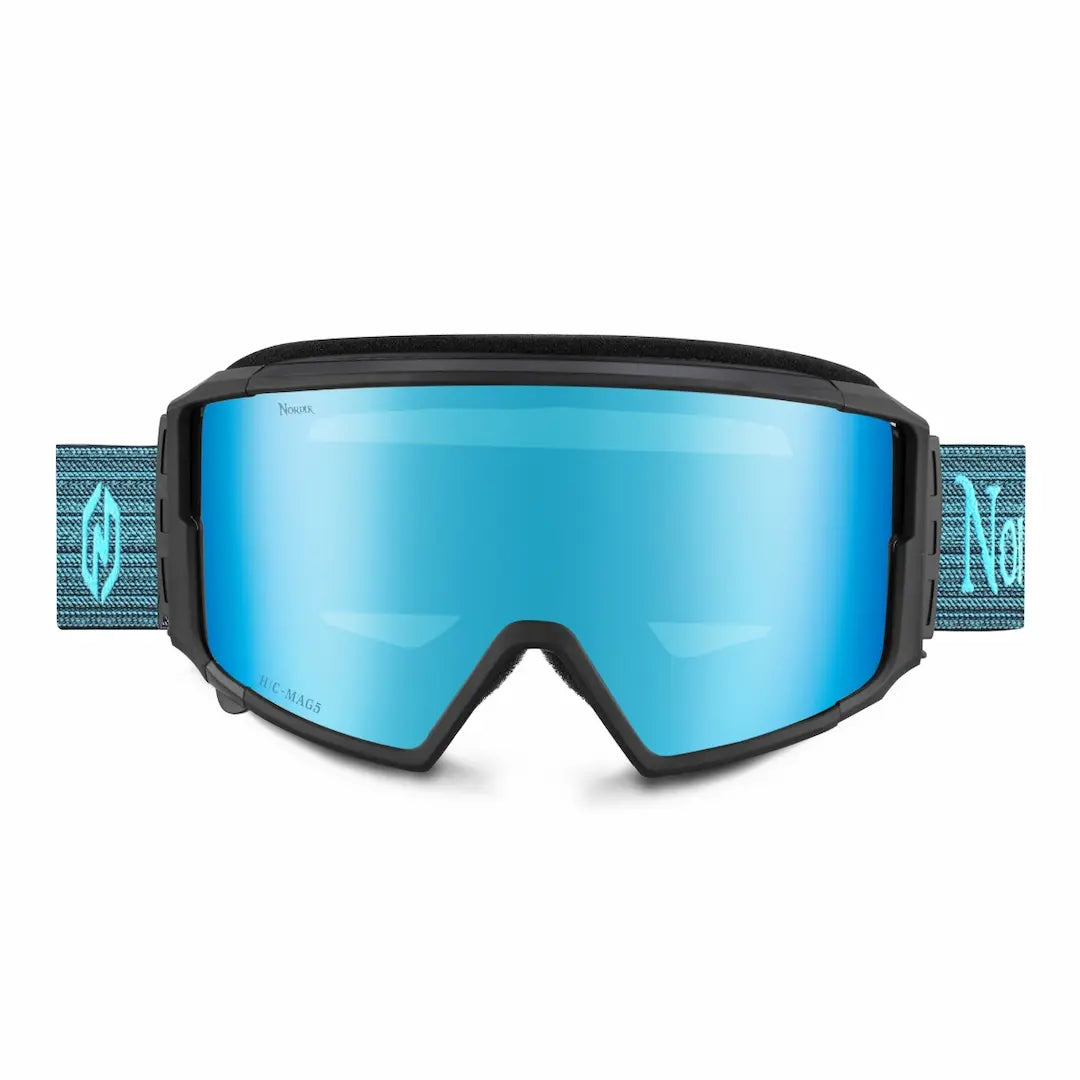 Nordik Adult Viking Heated Magnetic Snow Goggles Bonus Lens N-190D-B Black/Blue Adult