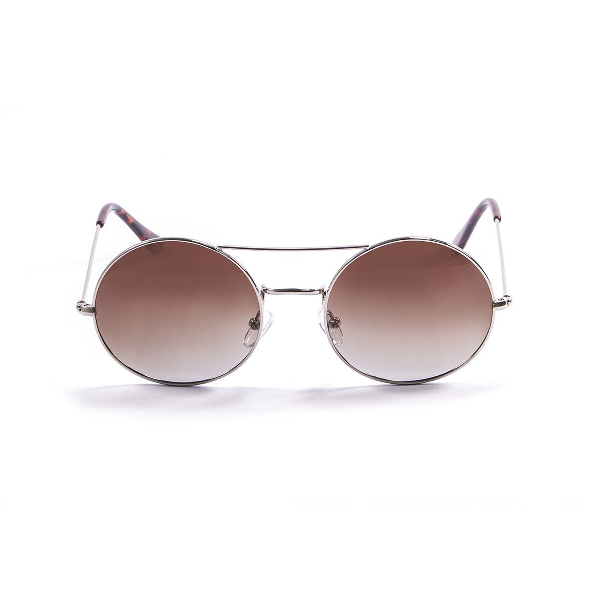 Ocean Circle Shiny Silver/Gradient Brown Polarized