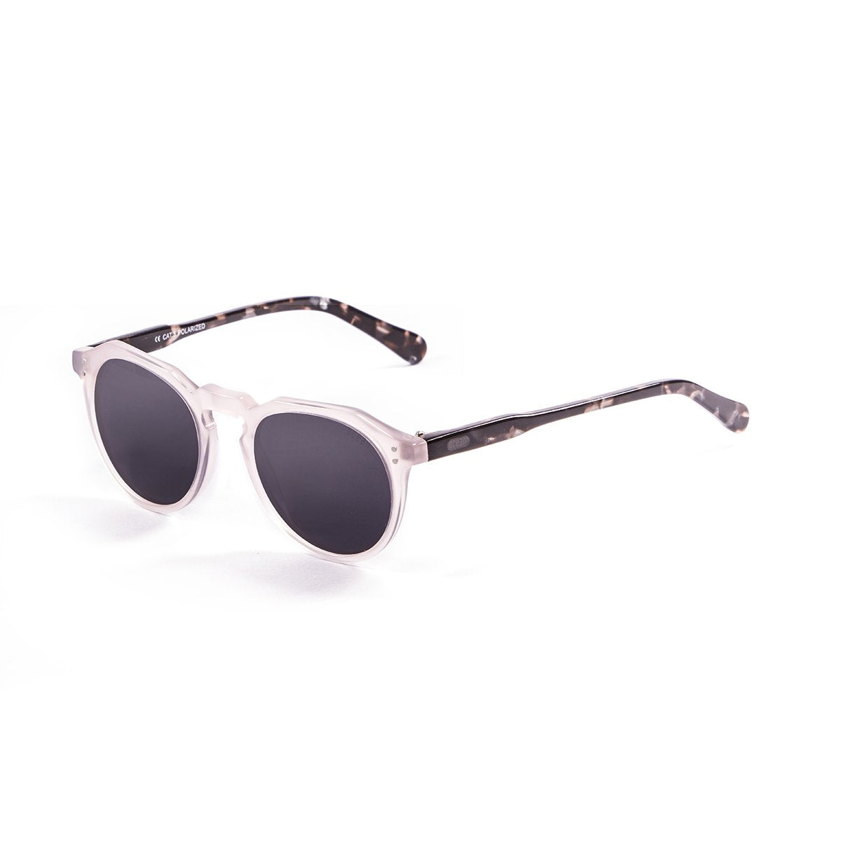 Ocean Cyclops White Transparent Frosted-Demy Brown Arms/Polarized Smoke