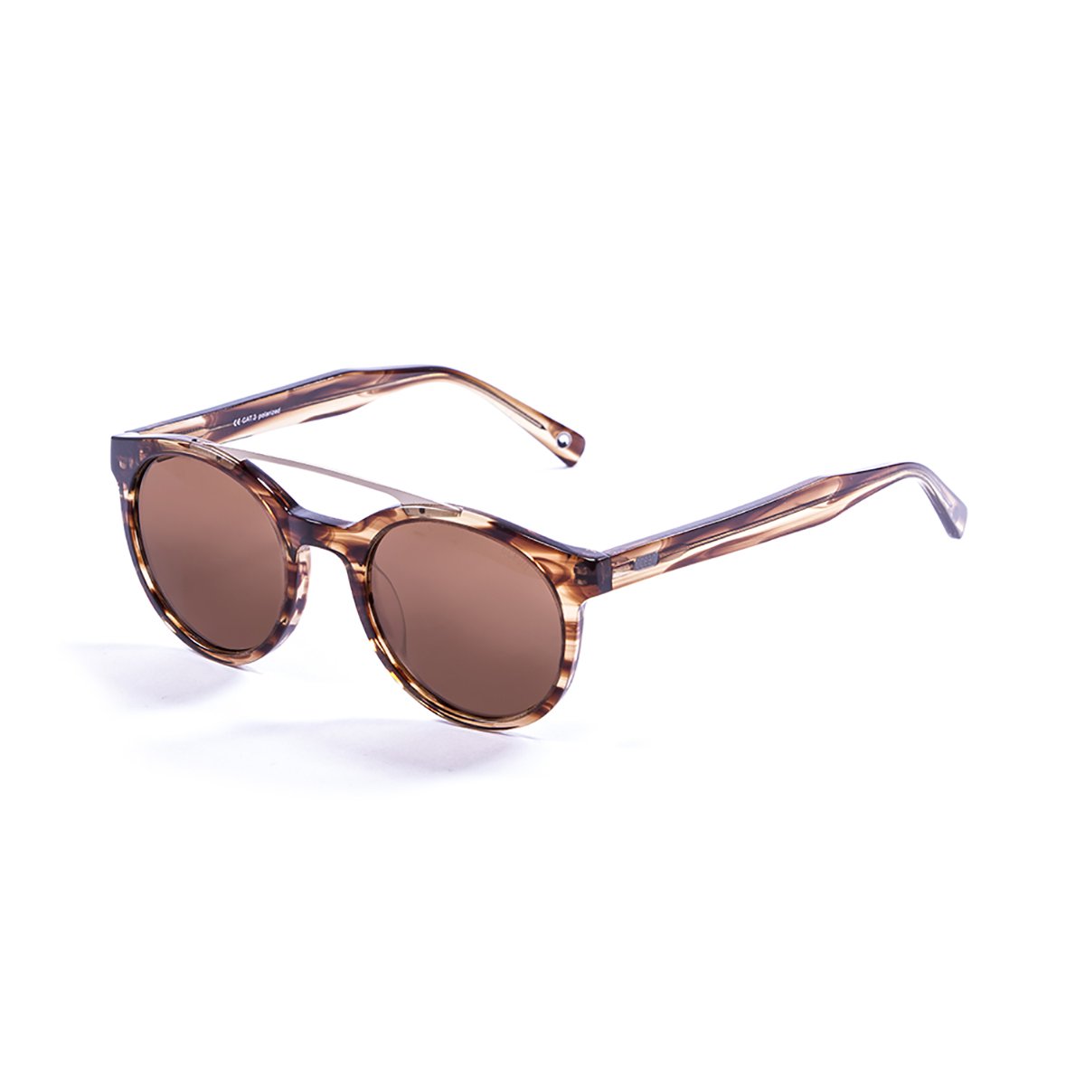 Ocean Tiburon Brown Wood Strip/Polarized Brown