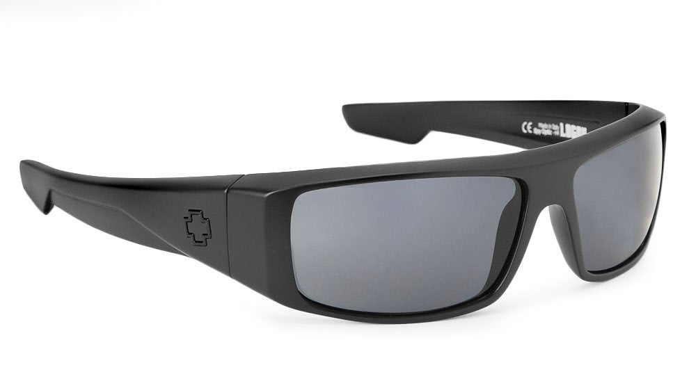 Spy Logan Soft Matte Black/Happy Green Grey Polarized