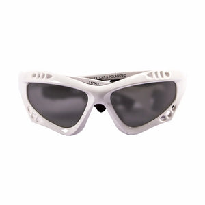 Shiny White frame/Polarized Smoke lenses