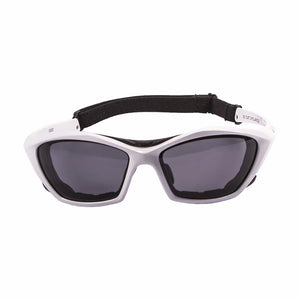 Shiny White frame/Polarized Smoke lenses