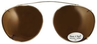 Oval clip On Gold/Polarized Brown