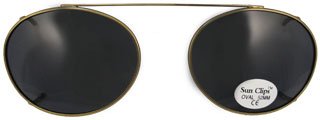 Oval Clip On Antique Gold/Polarized Gray