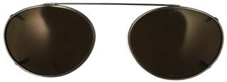 Oval clip On Pewter/Polarized Brown