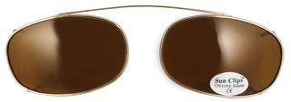 Oblong clip On Antique Gold/Polarized Brown