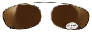 Oblong Clip OnPewter/Polarized Brown