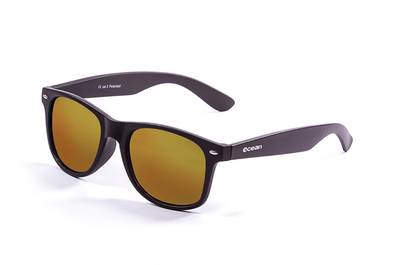 Ocean Beach Matte Black/Polarized Revo Red