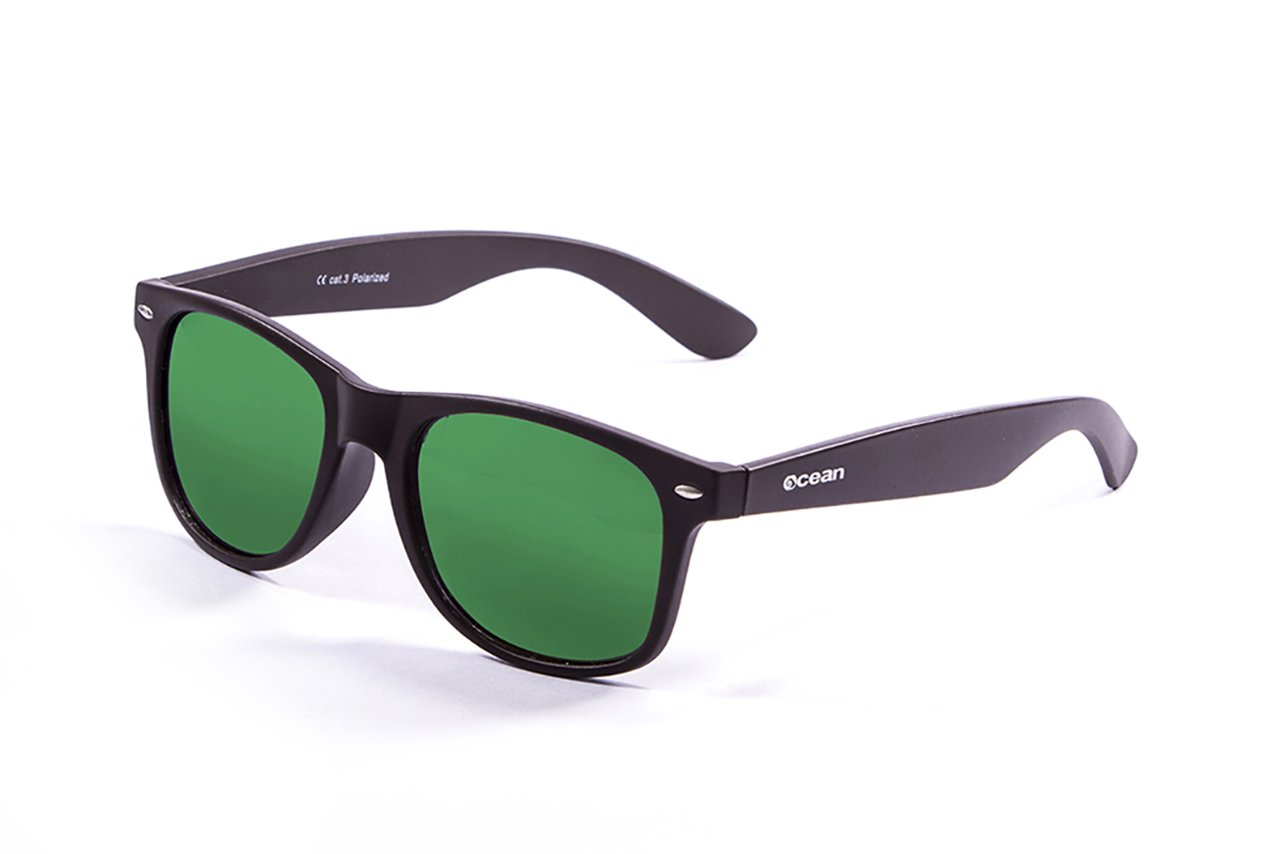 Ocean Beach Matte Black/Polarized Revo Green