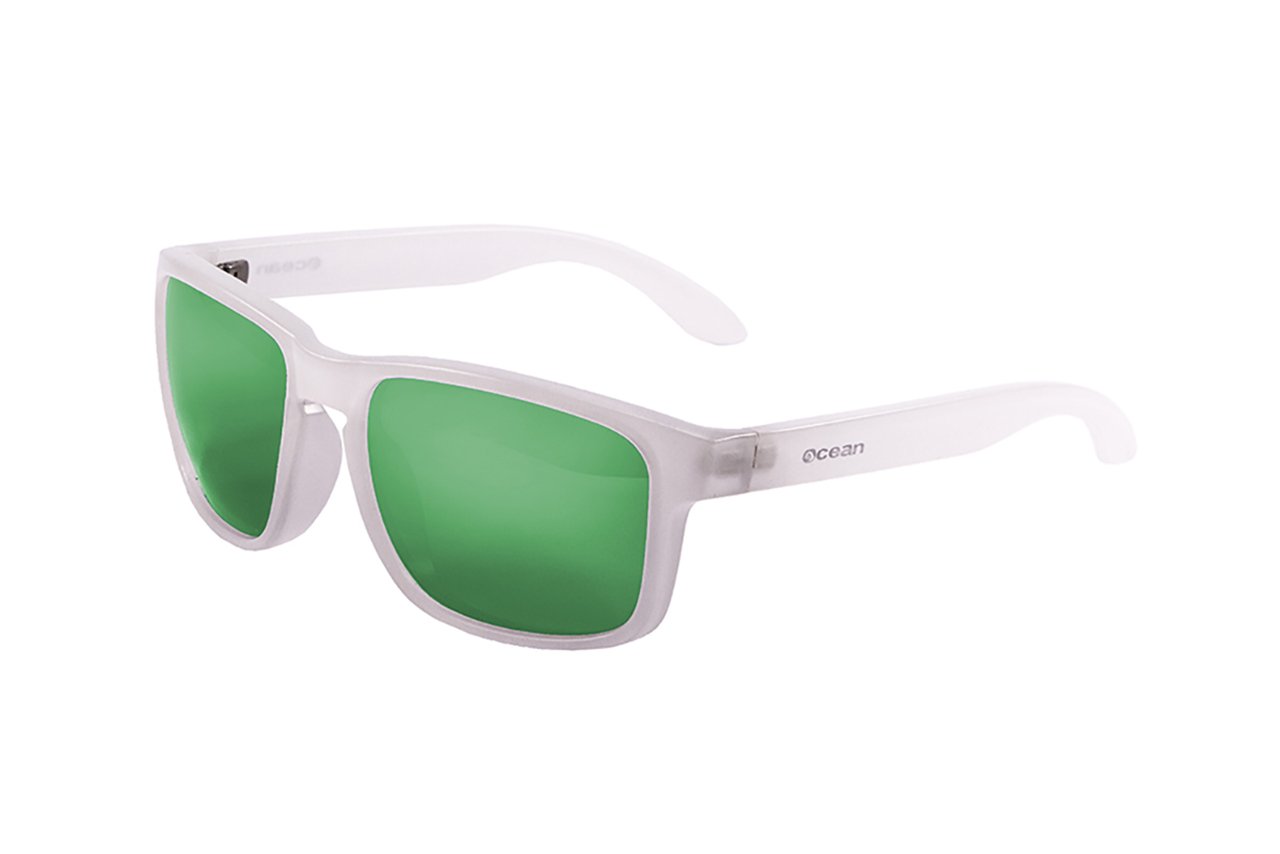 Ocean Blue Moon Shiny White/Polarized Revo Green