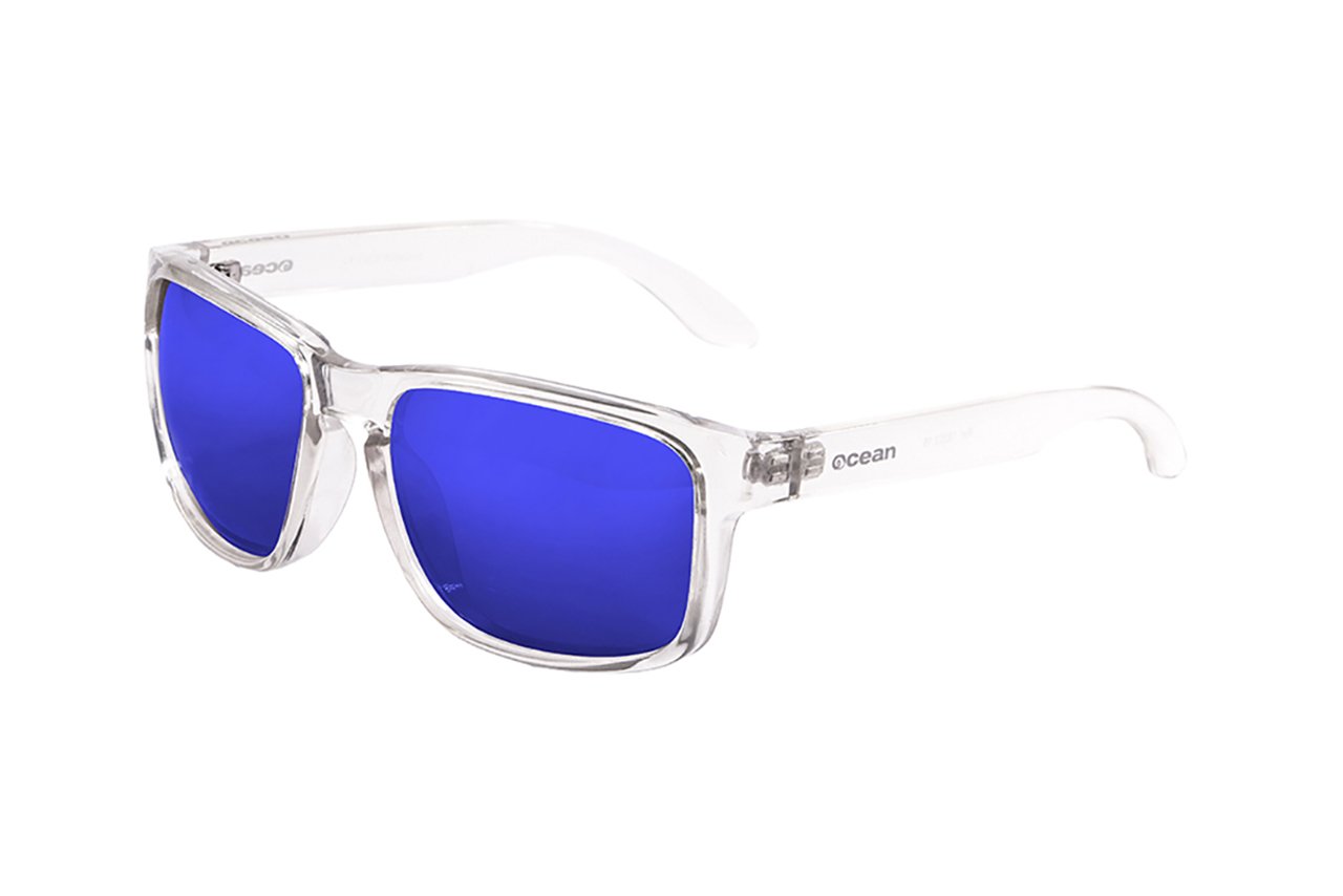 Ocean Blue Moon Transparent White/Polarized Revo Blue
