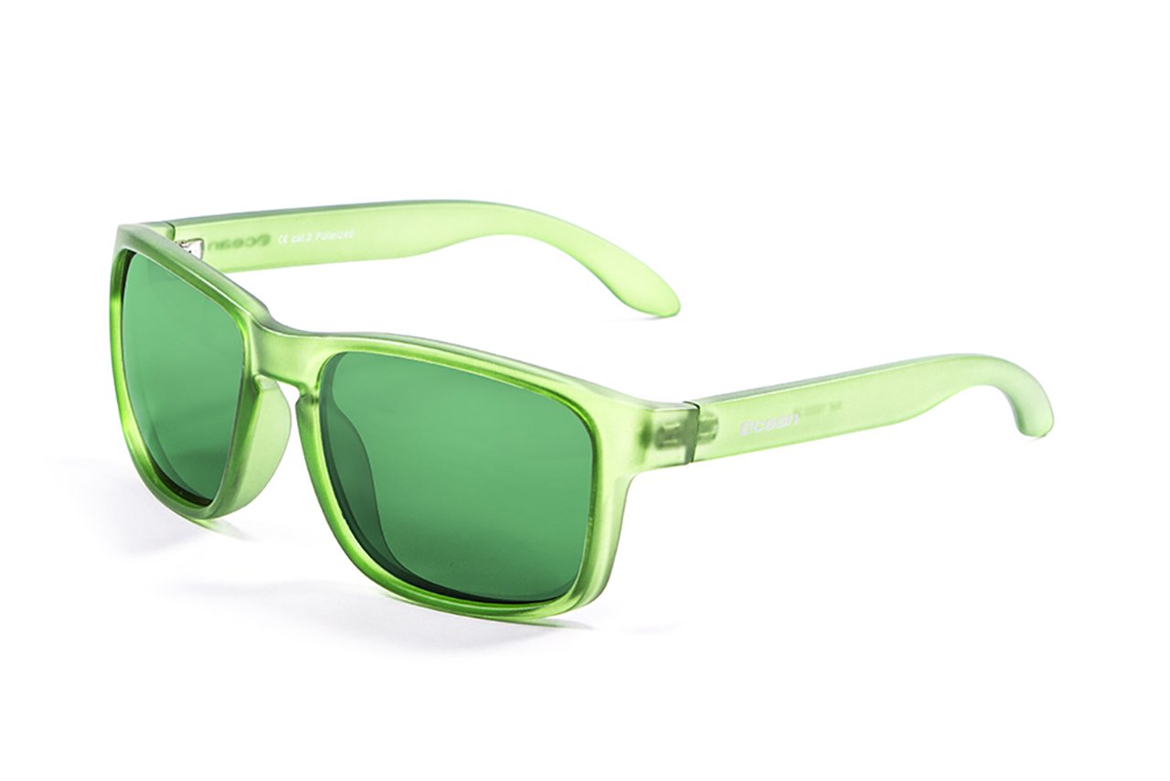 Ocean Blue Moon Transparent Frosty Green/Polarized Green Mirror