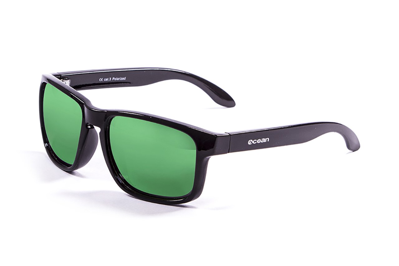 Ocean Blue Moon Shiny Black/Polarized Revo Green
