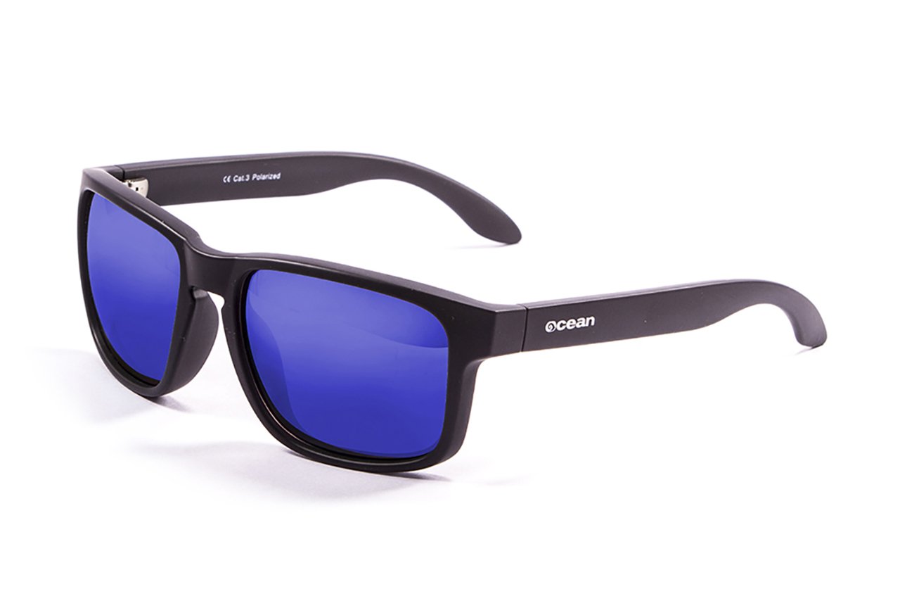 Ocean Blue Moon Matte Black/Polarized Revo Blue