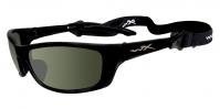 Wiley-X P-17 Gloss Black/Polarized Smoke Green Sunglasses