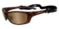 Wiley-X P-17 Brown Gloss Demi/Silver Flash Sunglasses