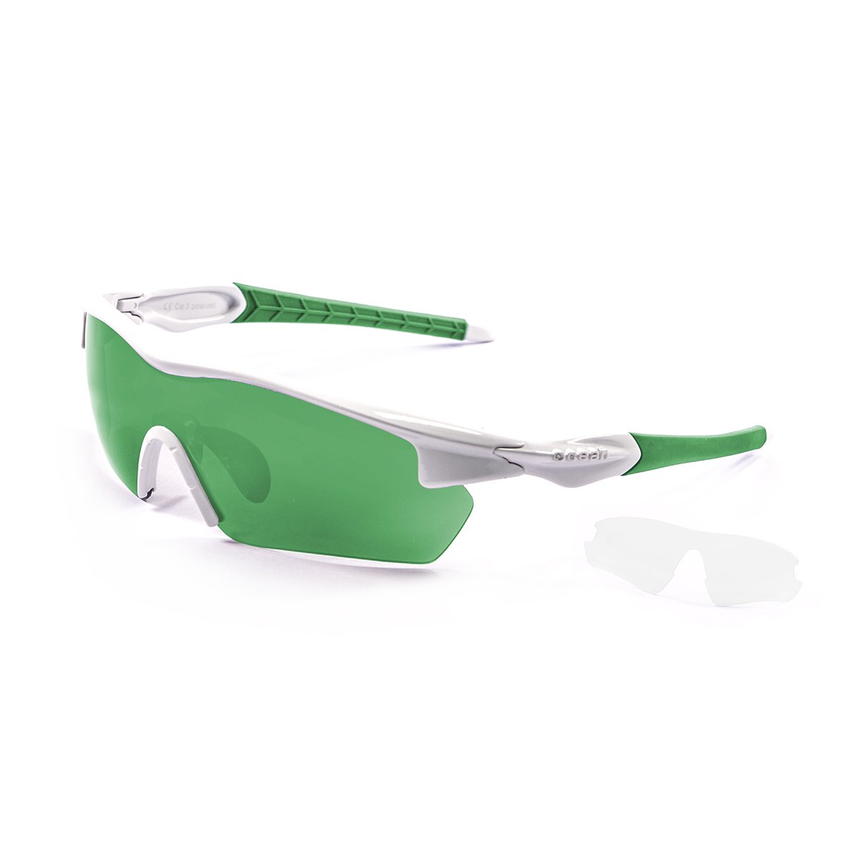 Ocean Tour White-Green/Polarized Revo Green & Transparent