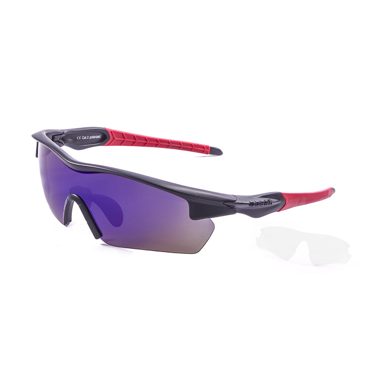Ocean Tour Black & Red/Polarized Blue & Transparent