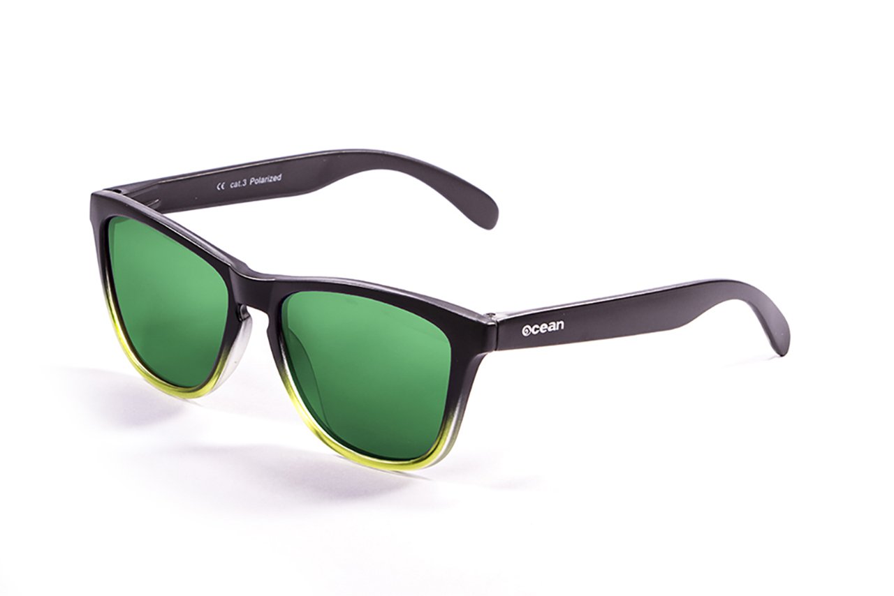 Ocean Sea Matte Black-Green Transparent/Polarized Revo Green
