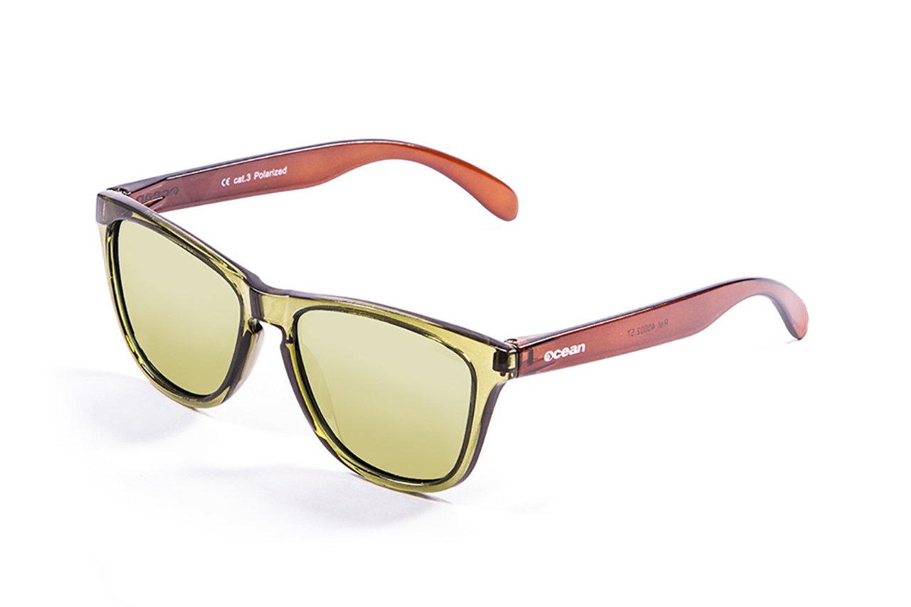 Ocean Sea Transparent Green-Brown Arms/Polarized Revo Yellow