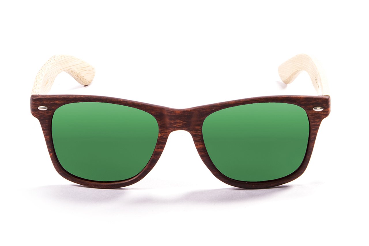 Ocean Beach Wood Brown-Natural/Polarized Revo Green