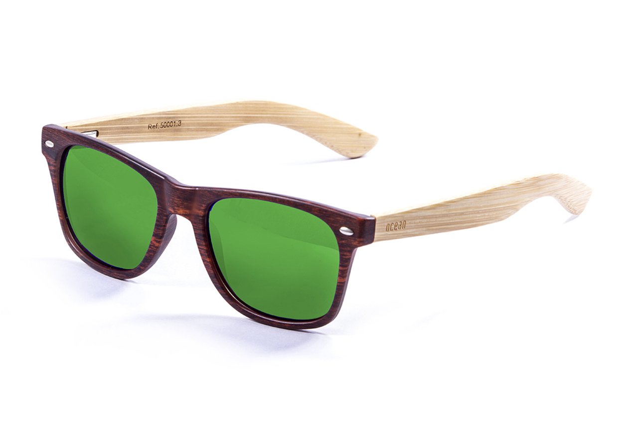 Ocean Beach Wood Brown-Natural Arm/Green Side view