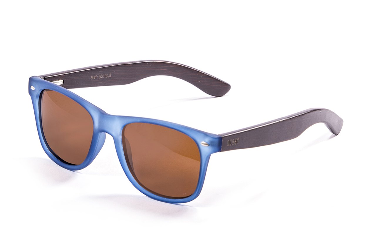 Ocean Beach Wood Blue Transparent-Dark Arm/Brown side view