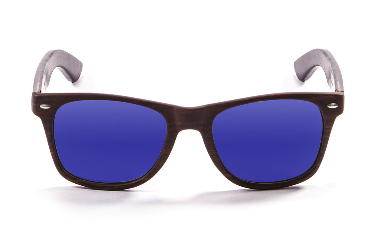Ocean Beach Wood Dark Brown-Dark Arm/Polarized Revo Blue