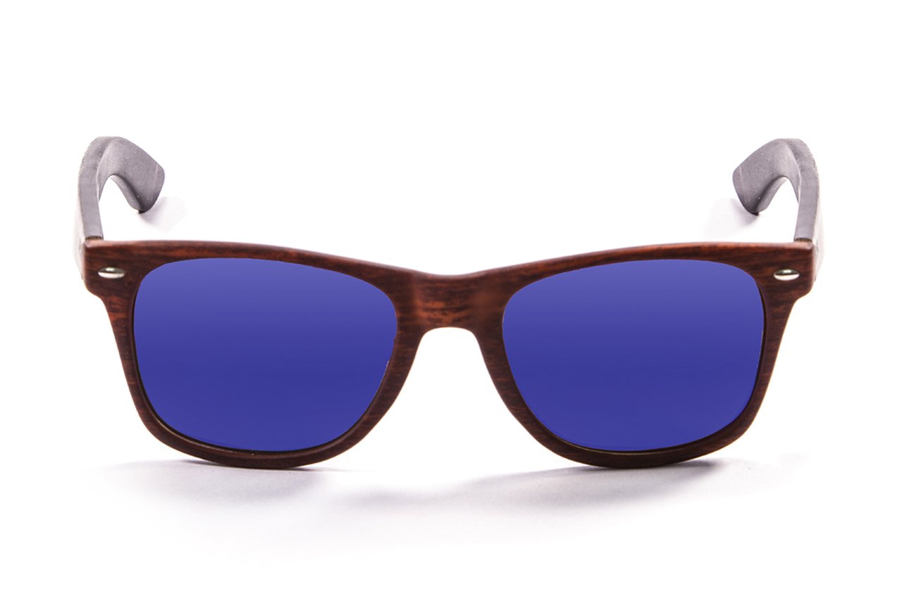 Ocean Beach Wood Dark Brown-Dark Arm/Polarized Revo Blue