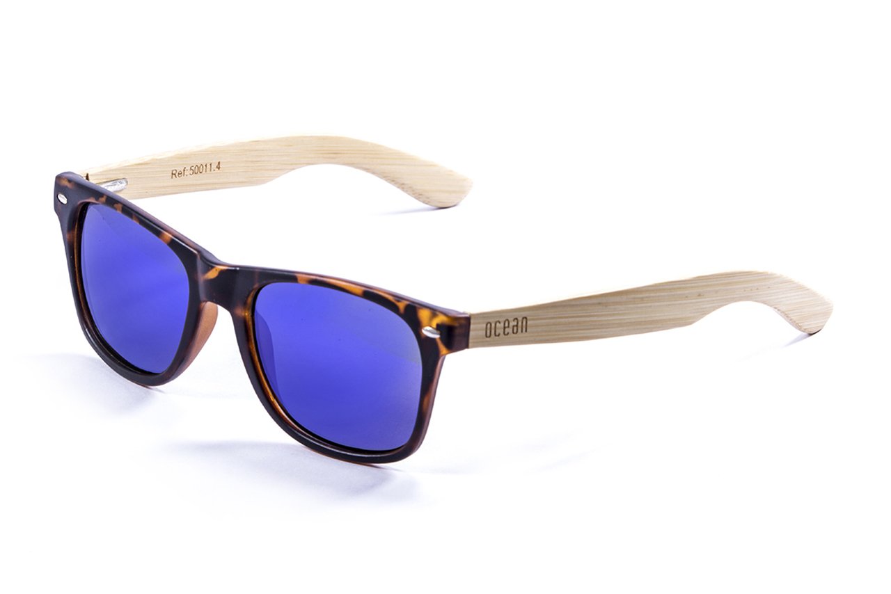 Ocean Beach Wood Demy Brown-Natural Arm/Blue side view