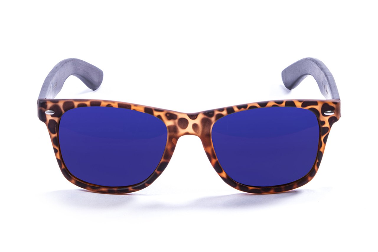 Ocean Beach Wood Demy Brown-Dark Arm/Polarized Revo Blue