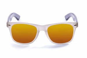 White Transparent-Dark Arm/Polarized Revo Red lenses