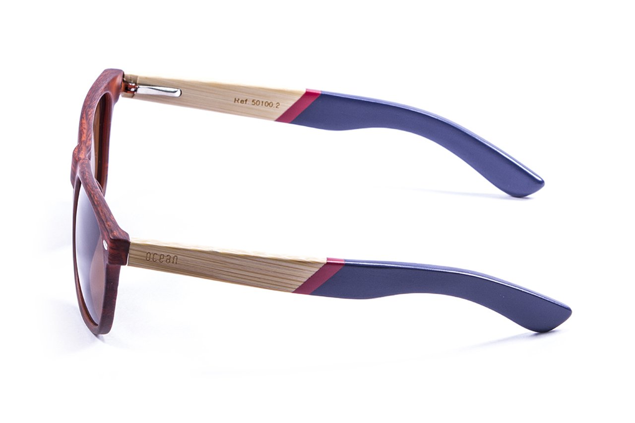 Ocean Beach Wood Side View Bamboo temple/blue accents