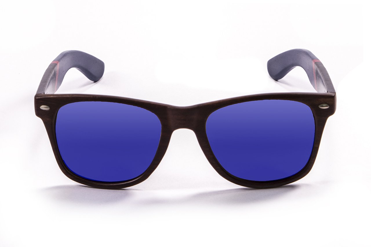 Ocean Beach Wood Dark Brown-Dark Arm/Polarized Revo Blue