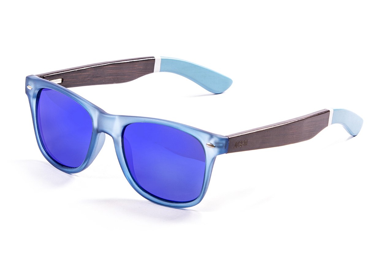 Ocean Beach Wood Blue Transparent-Dark Arm/Blue side view