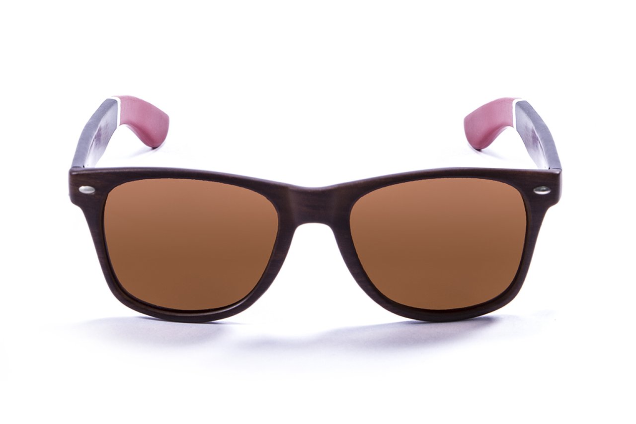 Ocean Beach Wood Dark Brown-Dark-Red Arm/Polarized Brown