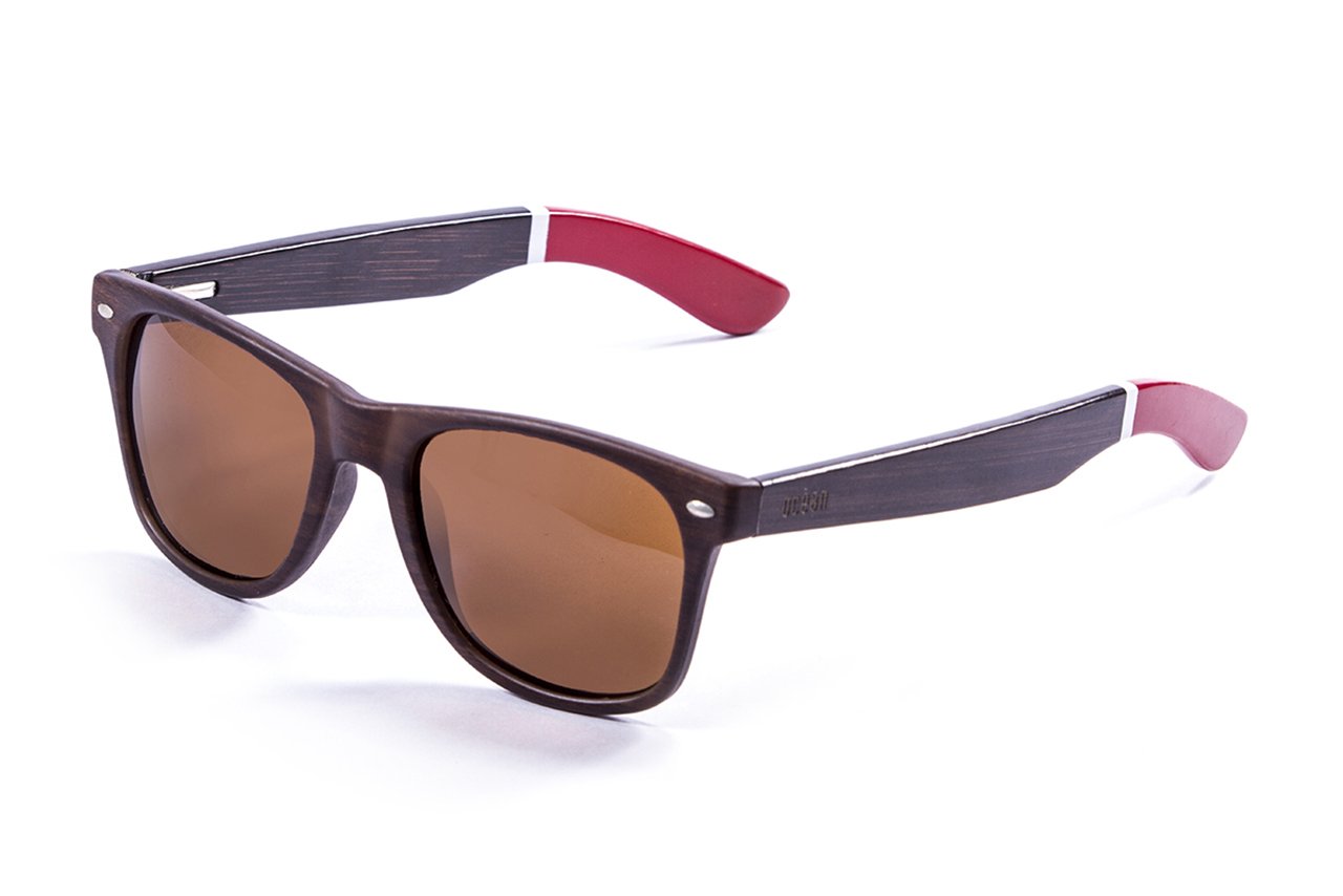 Ocean Beach Wood Dark Brown-Dark-Red Arm/Brown side view