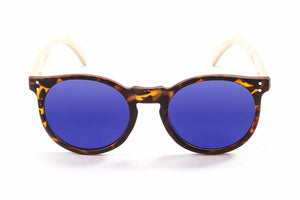 Demy Brown-Bamboo Dark Arm/Polarized Revo Blue lenses