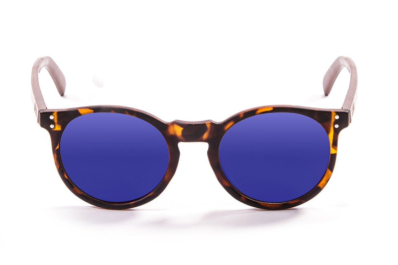 Ocean Lizard Wood Demy Brown/Polarized Revo Blue