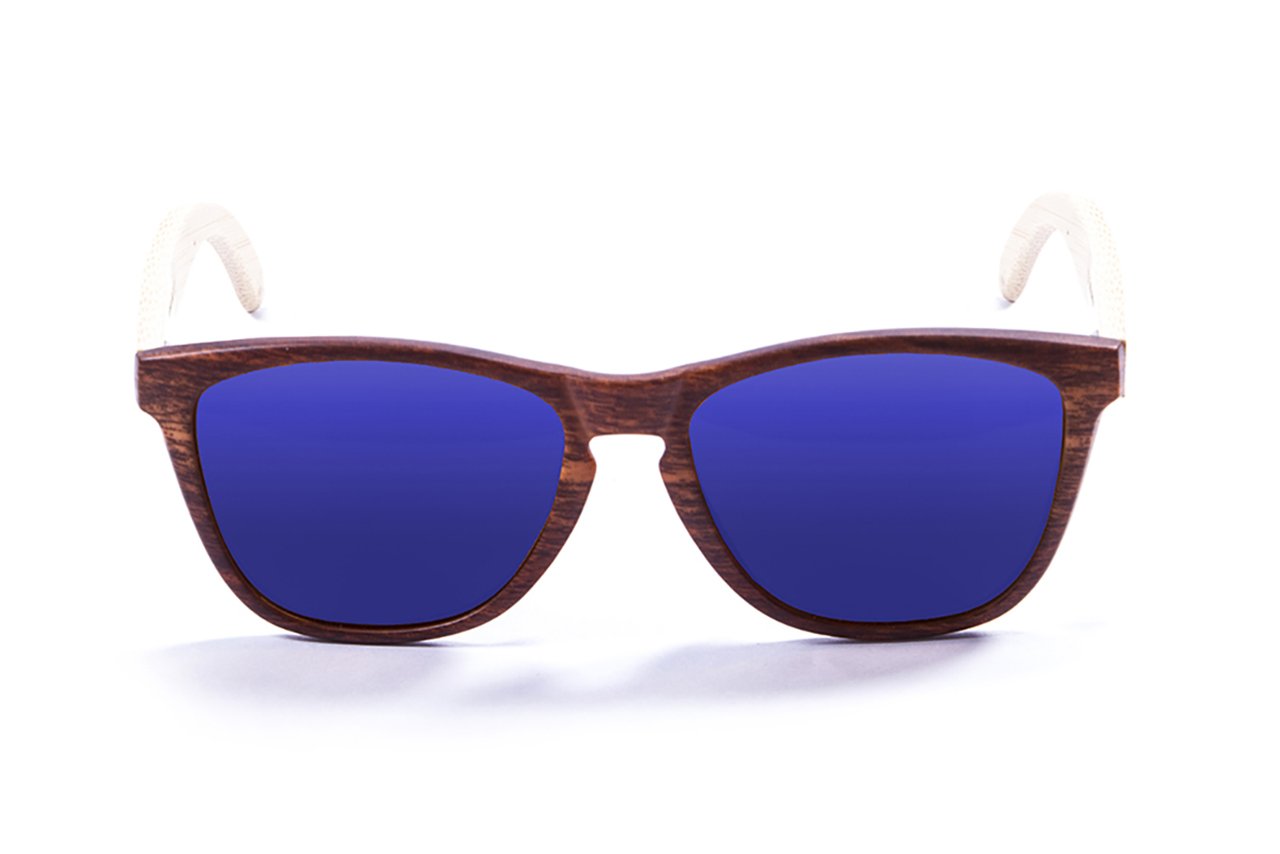 Ocean Sea Wood Brown-Natural Arm/Polarized Revo Blue 