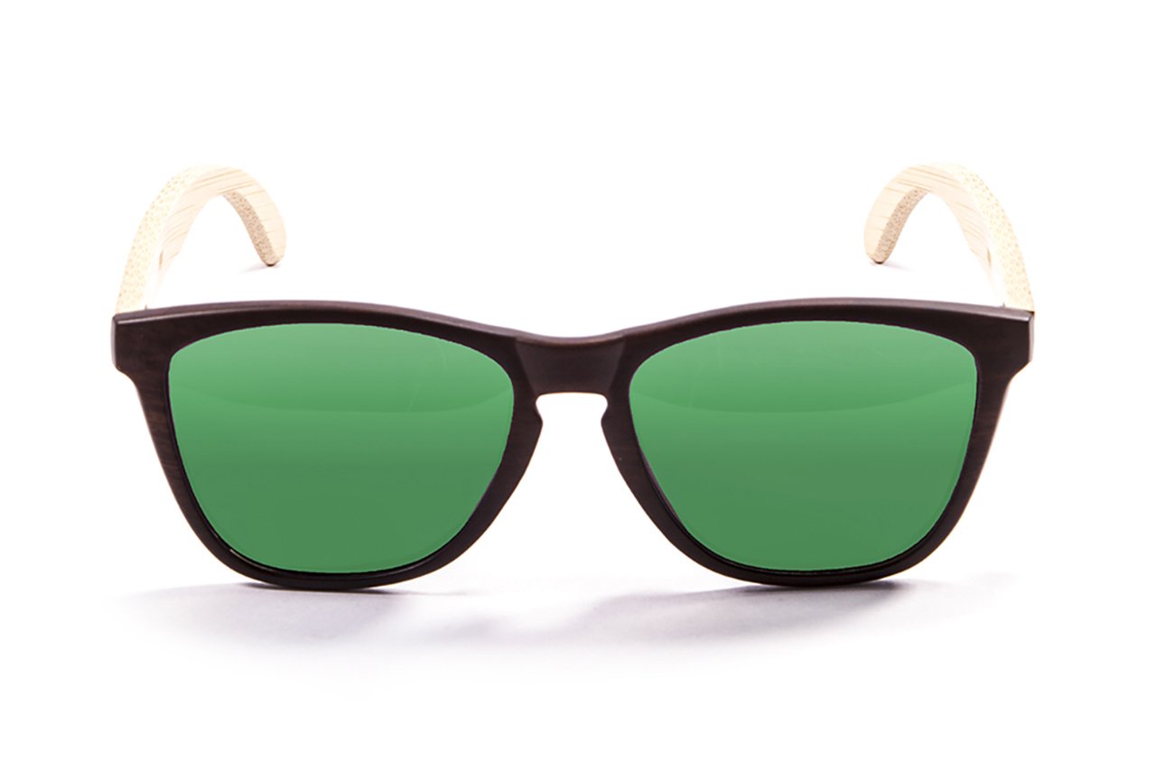 Ocean Sea Wood Dark Brown-Natural Arm/Polarized Revo Green