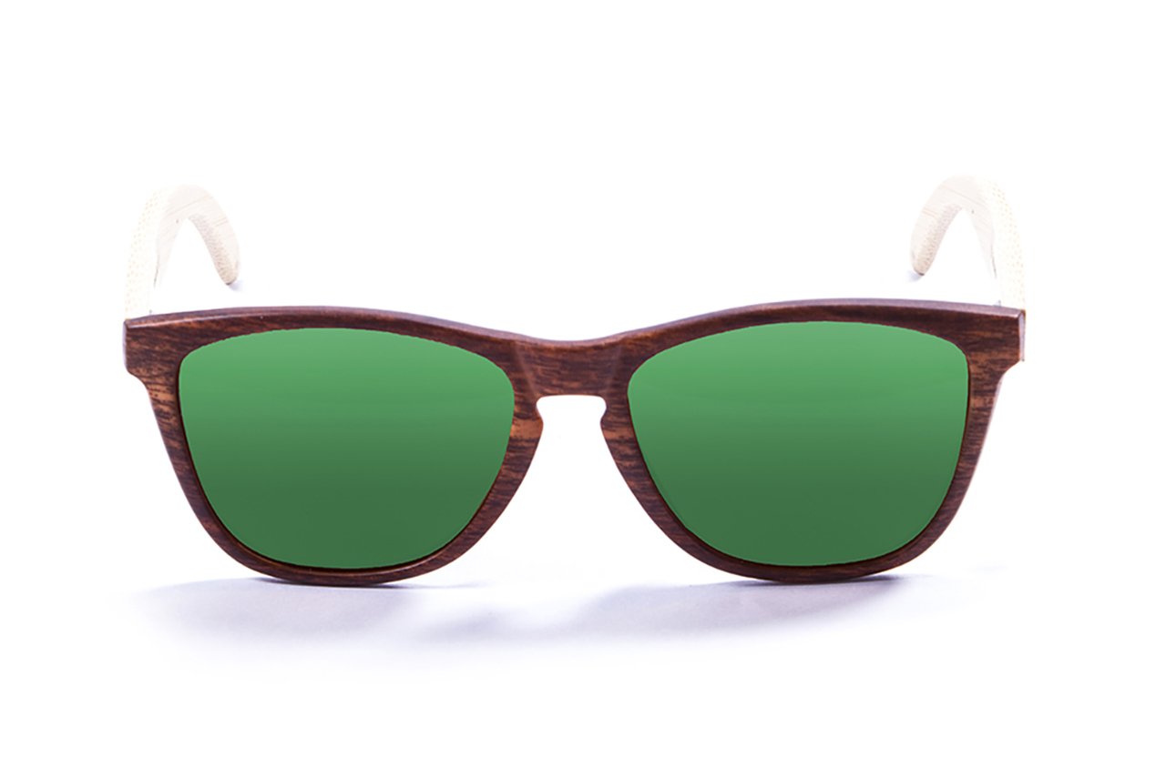 Ocean Sea Wood Brown-Natural Arm/Polarized Revo Green