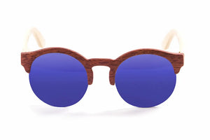 Wood Brown-Natural Arm/Polarized Revo Blue lenses