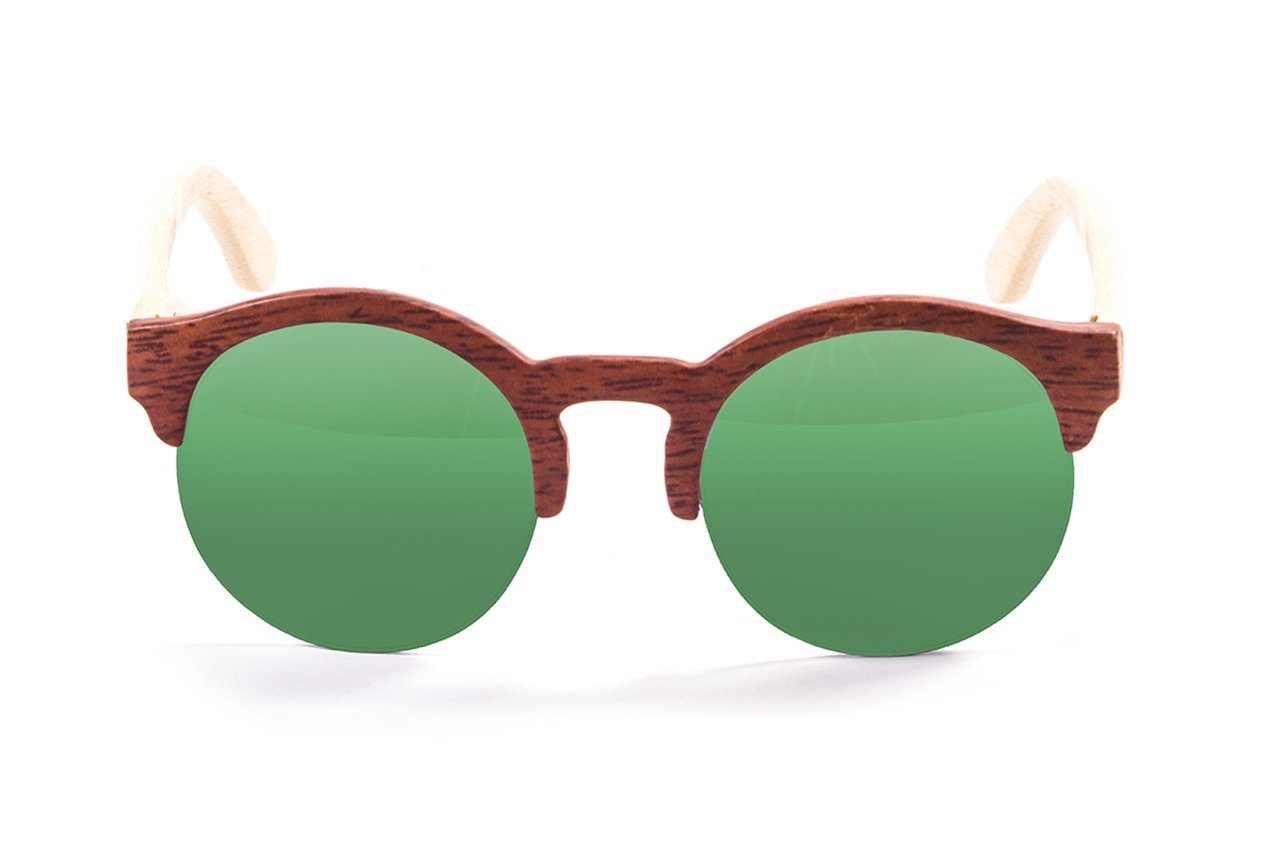 Ocean Sotavento Wood Brown-Natural Arm/Polarized Revo Green