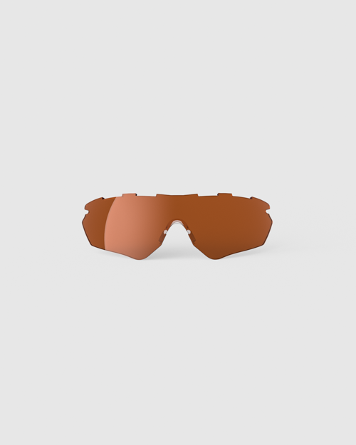 This is the modified brown replacement shield lens for the Ranger Phantom 2.0 Frame Shooting Sunglasses